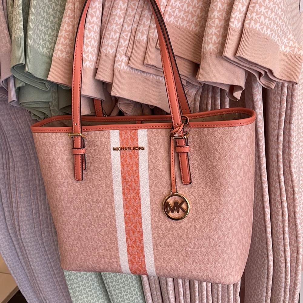 Michael Kors Jet Set Travel Medium Carryall Sherbert Multi - Picture 15 of 16